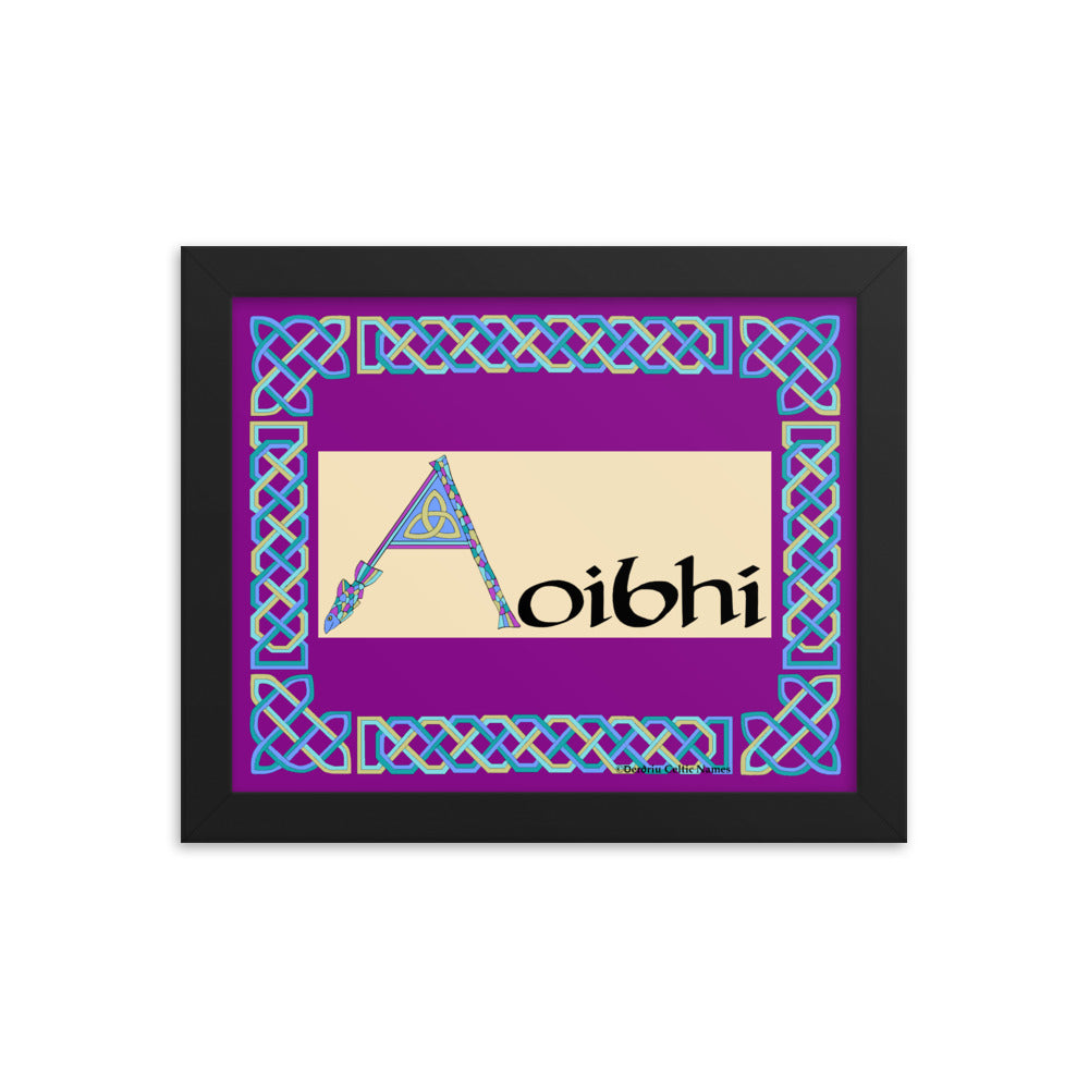 Aoibhí (Eve) - Personalized framed poster with Irish name Aoibhí