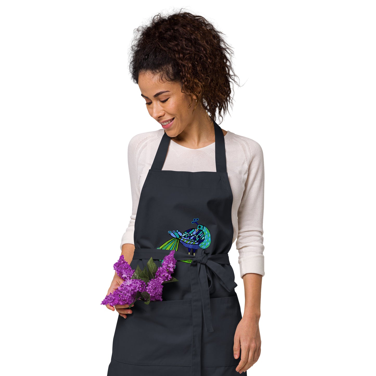 Celtic Peacock Design Organic cotton apron (Free Shipping)