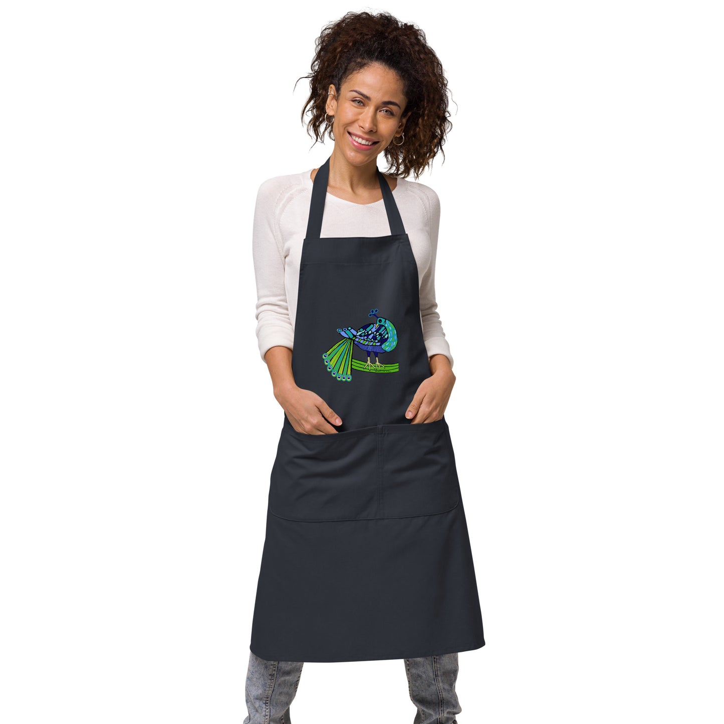 Celtic Peacock Design Organic cotton apron (Free Shipping)