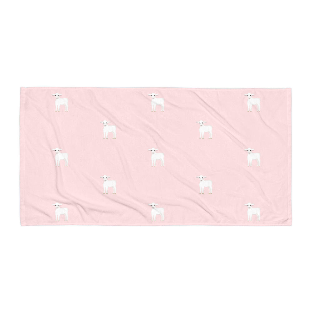 Lamb Pattern (Pale Pink) Towel