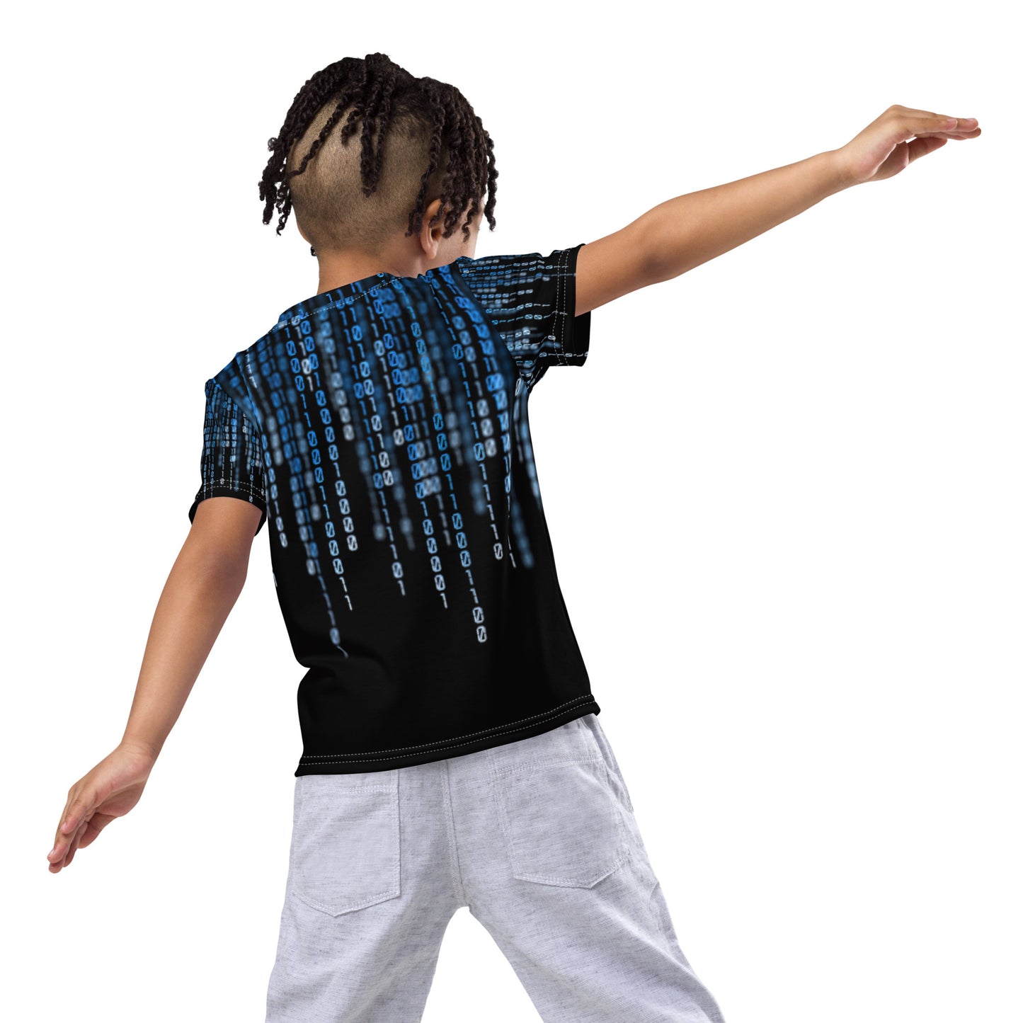 Kids Crew Neck T-shirt with Matrix Design