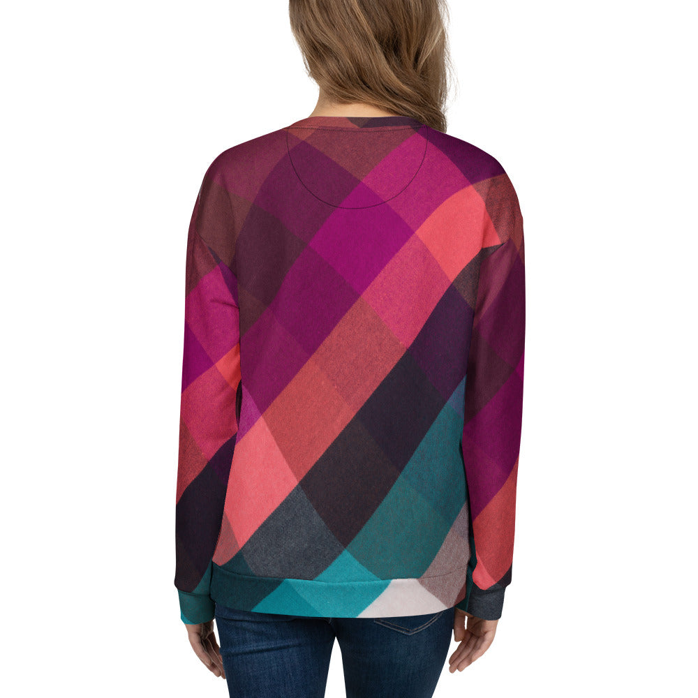 Nollaig Shona Duit (Happy Christmas) Irish Language Unisex Sweatshirt Pink Tartan Design