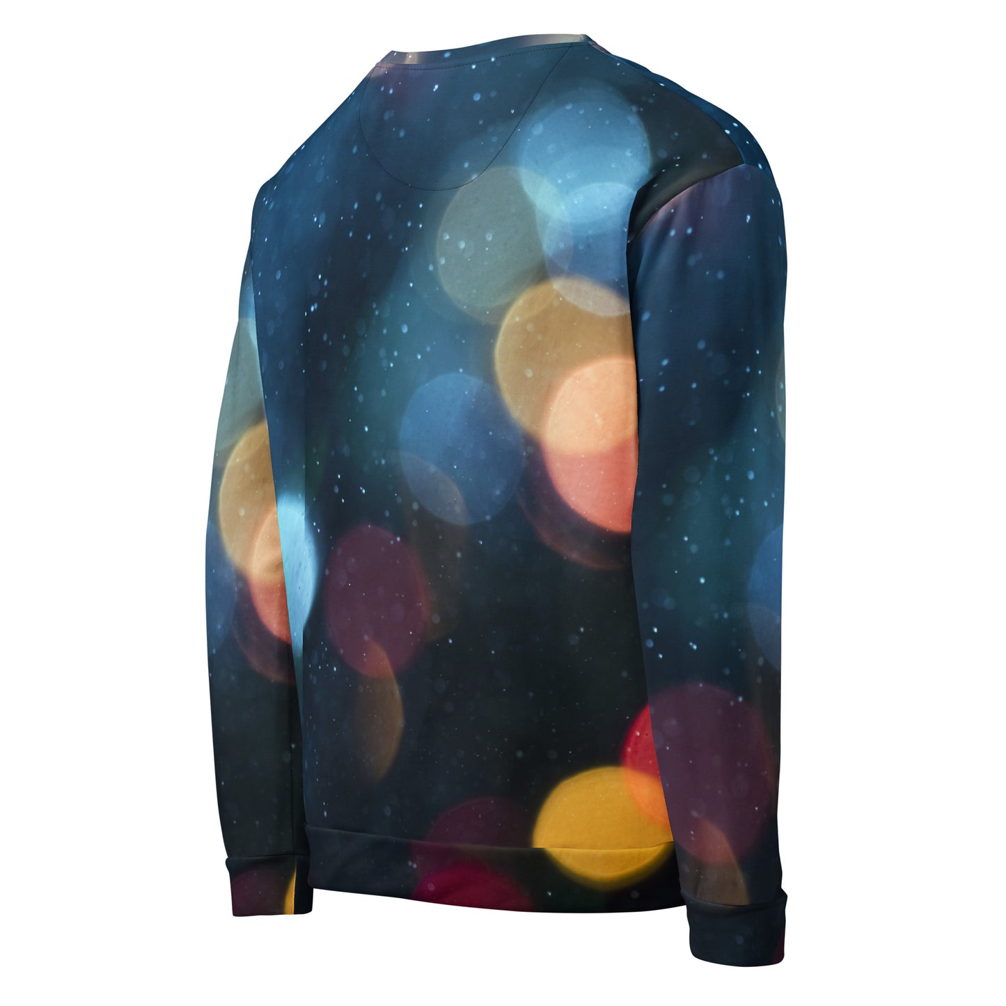 Nollaig Shona Duit (Happy Christmas) Irish Language Recycled Unisex Sweatshirt Coloured Lights Design