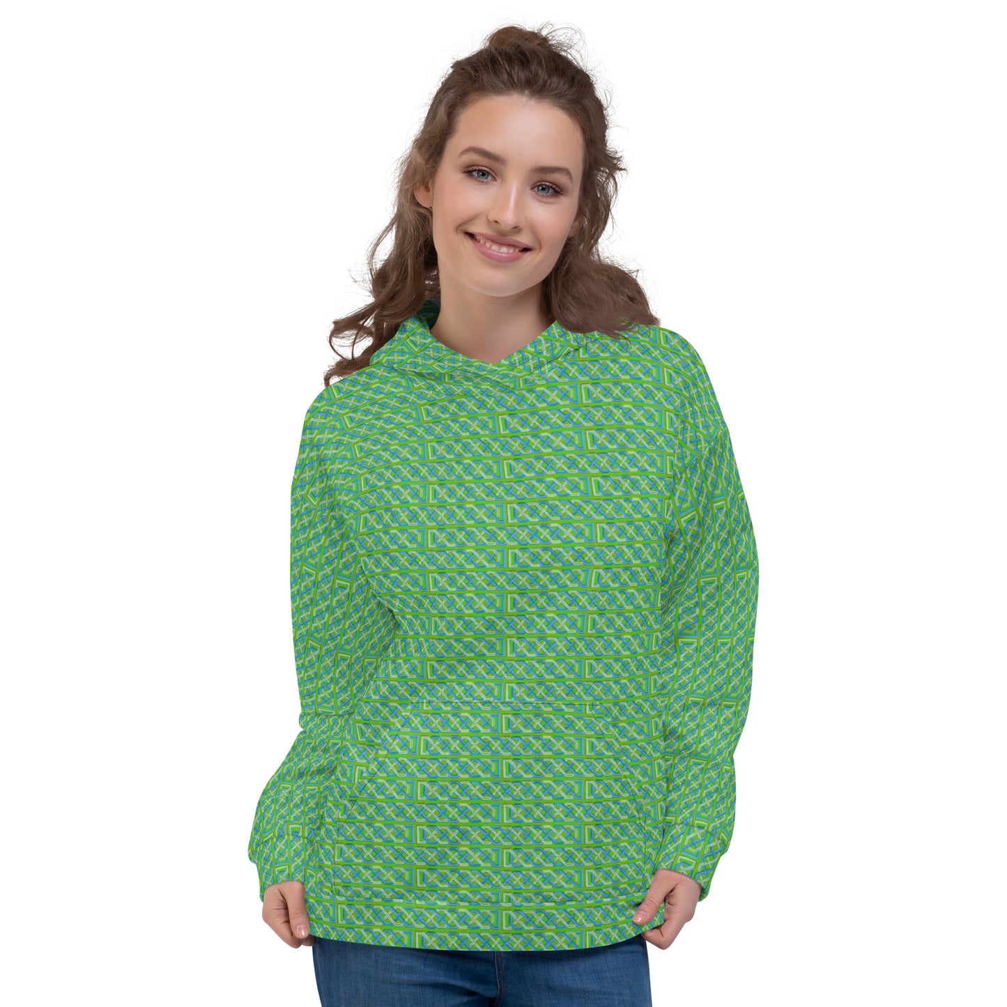 Celtic Knotwork Hoodie (Blue-Green)