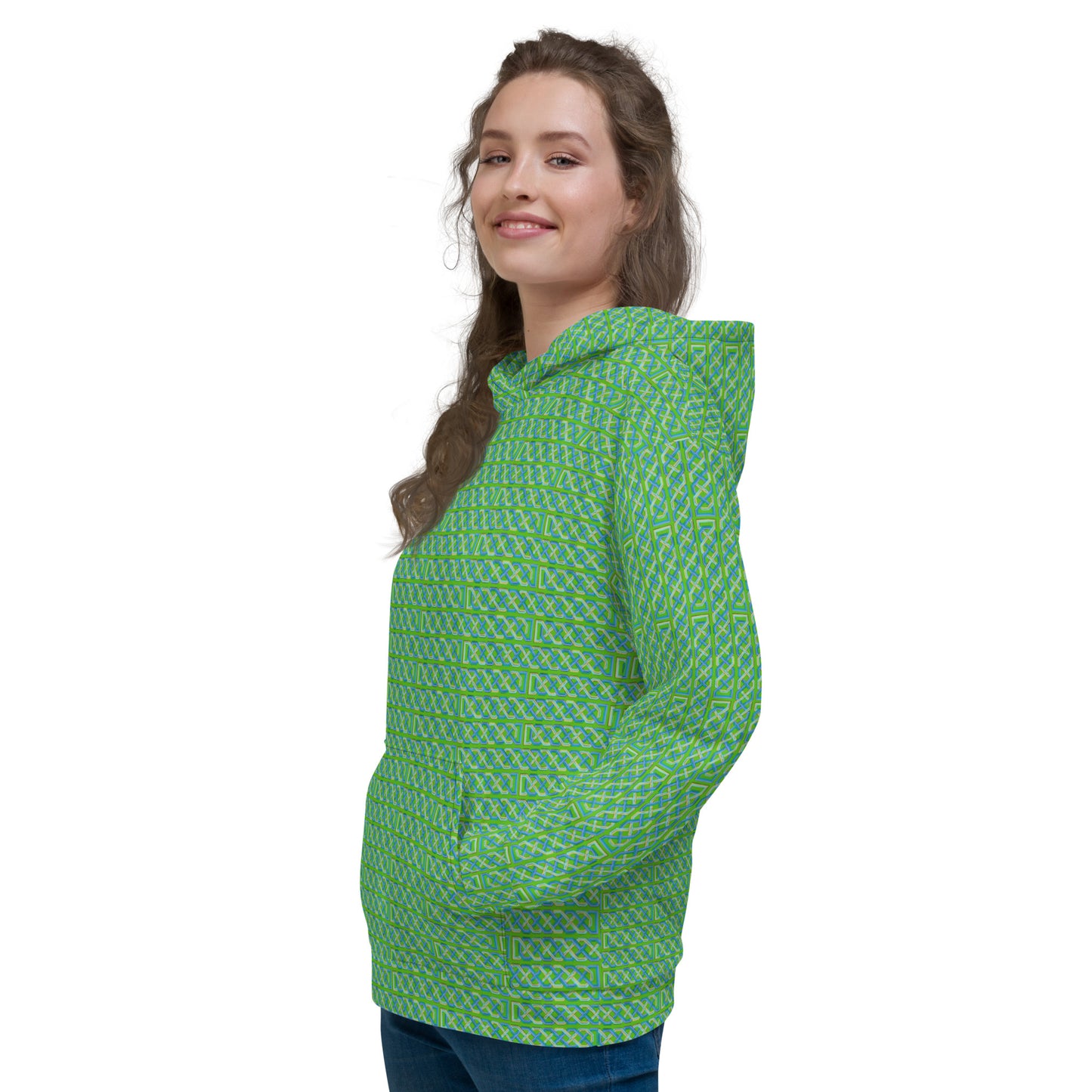 Celtic Knotwork Hoodie (Blue-Green)