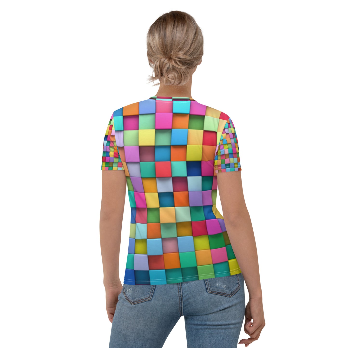 Saoirse (Frances) - Personalized Women's T-shirt Colored Squares Design with Irish name Saoirse