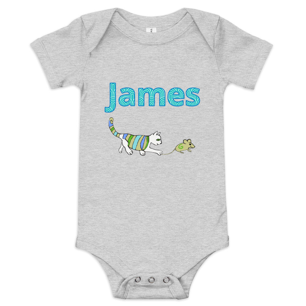 James Personalized Baby short sleeve one piece