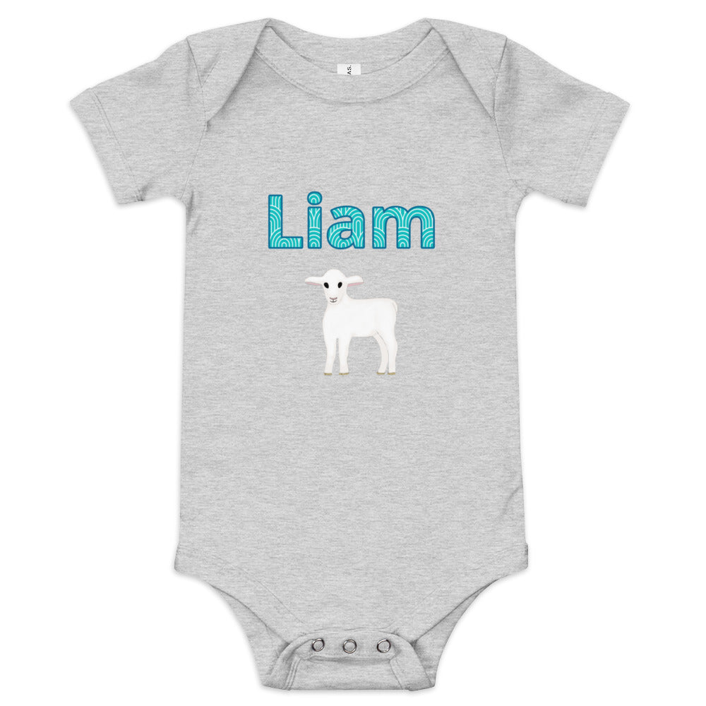 Liam Personalized Baby short sleeve one piece