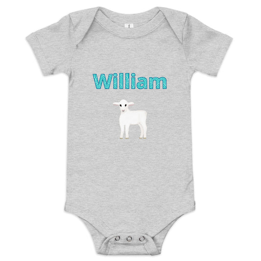 William Personalized Baby short sleeve one piece