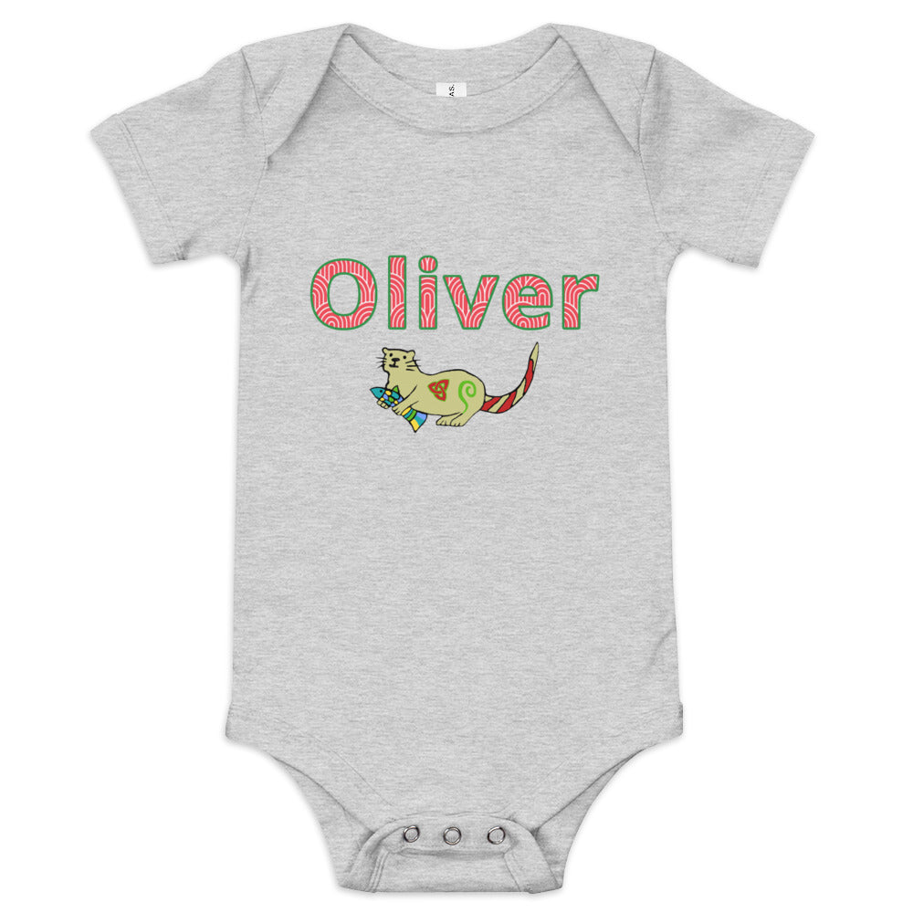 Oliver Personalized Baby short sleeve one piece