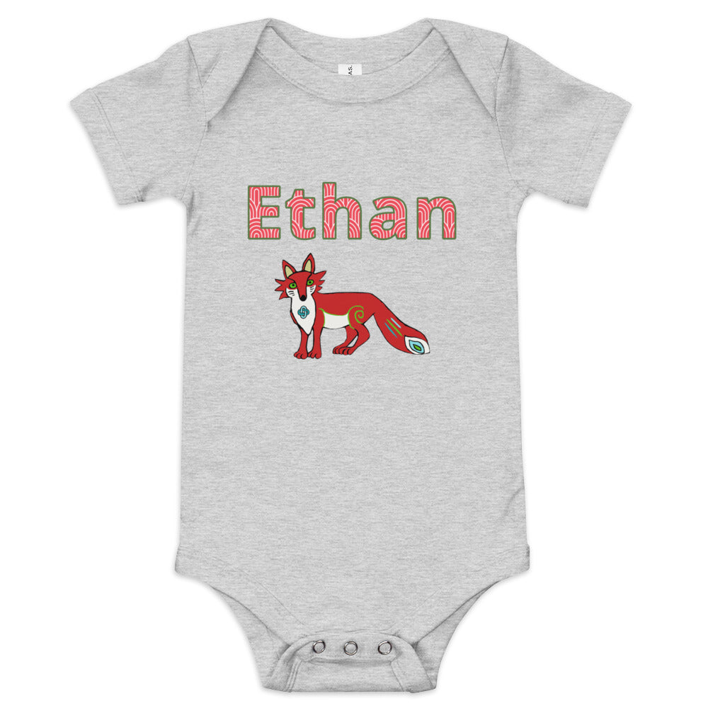 Ethan Personalized Baby short sleeve one piece