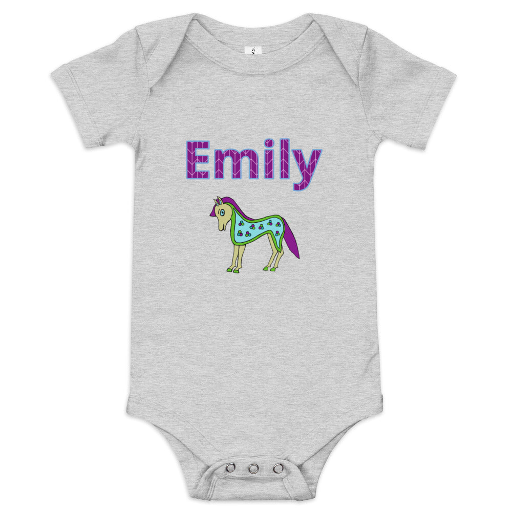 Emily Personalized Baby short sleeve one piece