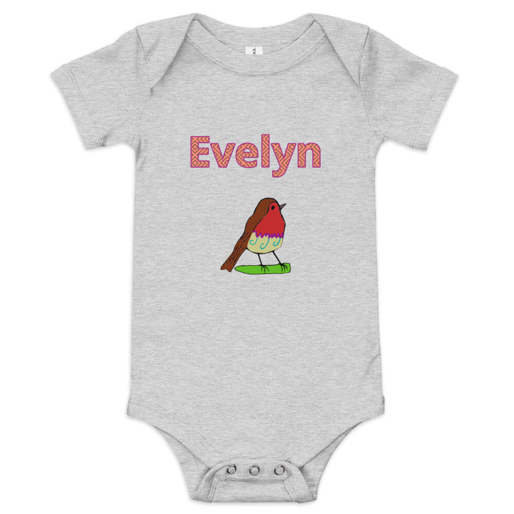 Evelyn Personalized Baby short sleeve one piece