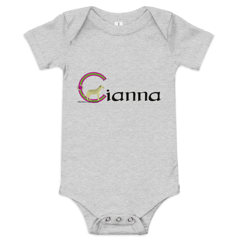 Cianna (Sienna) - Personalized baby short sleeve one piece with Irish name Cianna