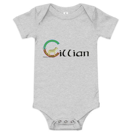 Cillian (Killian) - Personalized baby short sleeve one piece with Irish name Cillian