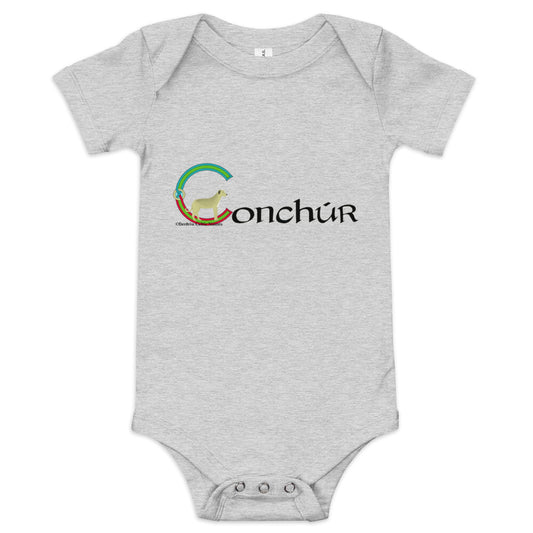 Conchúr (Conor) - Personalized baby short sleeve one piece with Irish name Conchúr