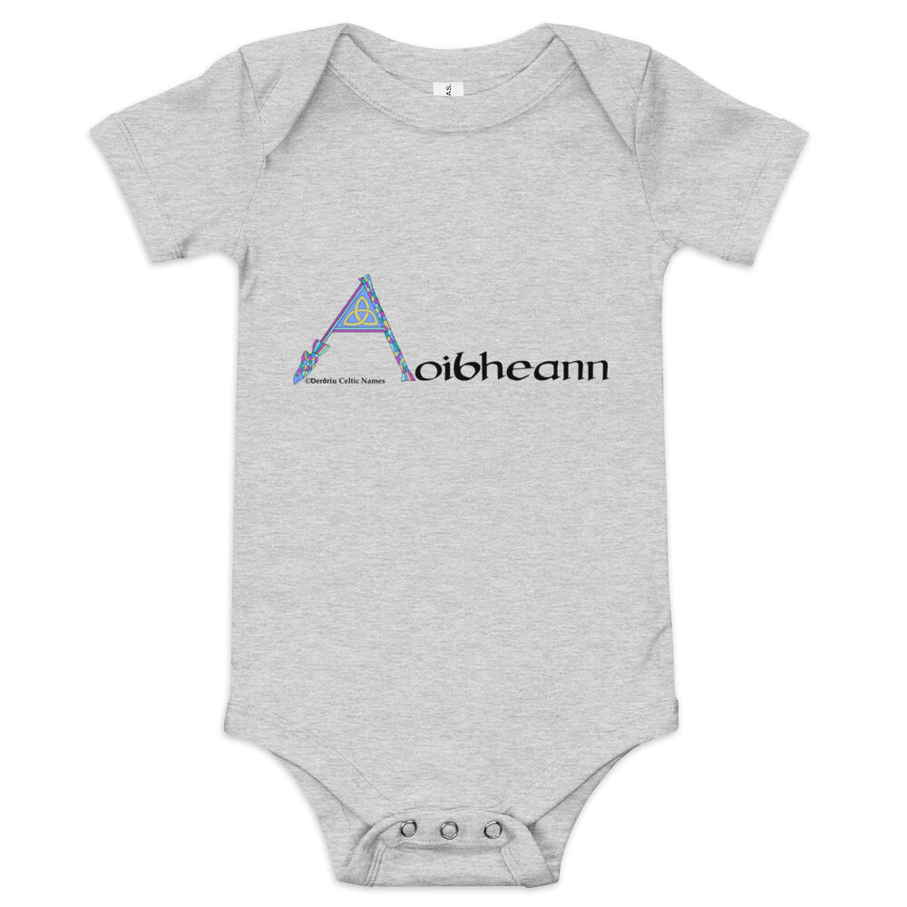 Aoibheann (Yvonne) - Personalized baby short sleeve one piece with Irish name Aoibheann