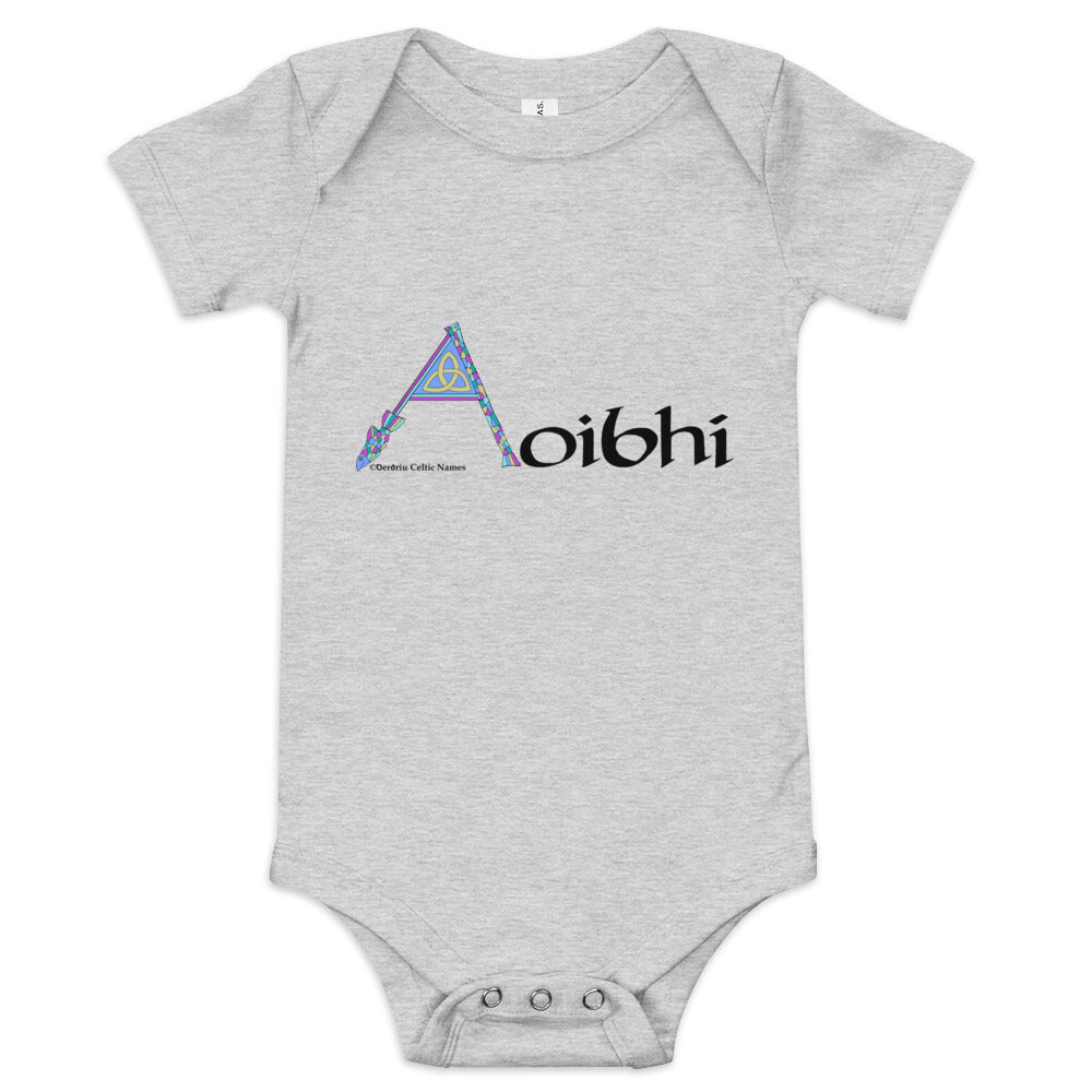 Aoibhí (Eve) - Personalized baby short sleeve one piece with Irish name Aoibhí