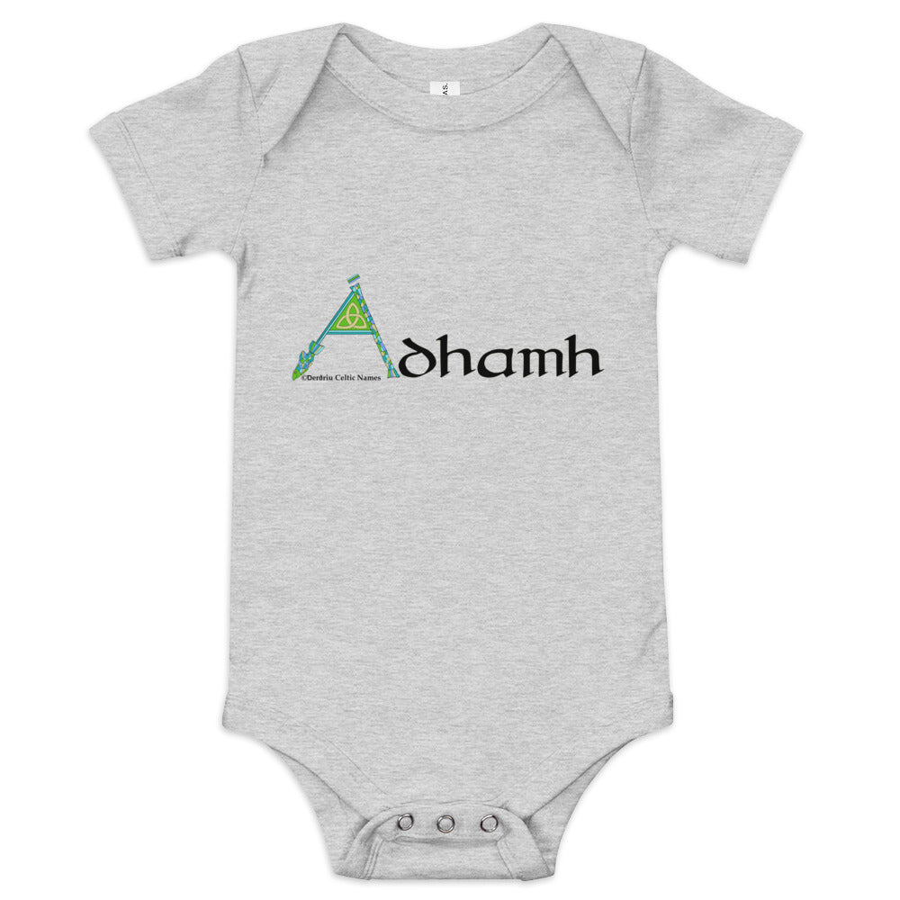 Ádhamh (Adam) - Personalized baby short sleeve one piece with Irish name Ádhamh