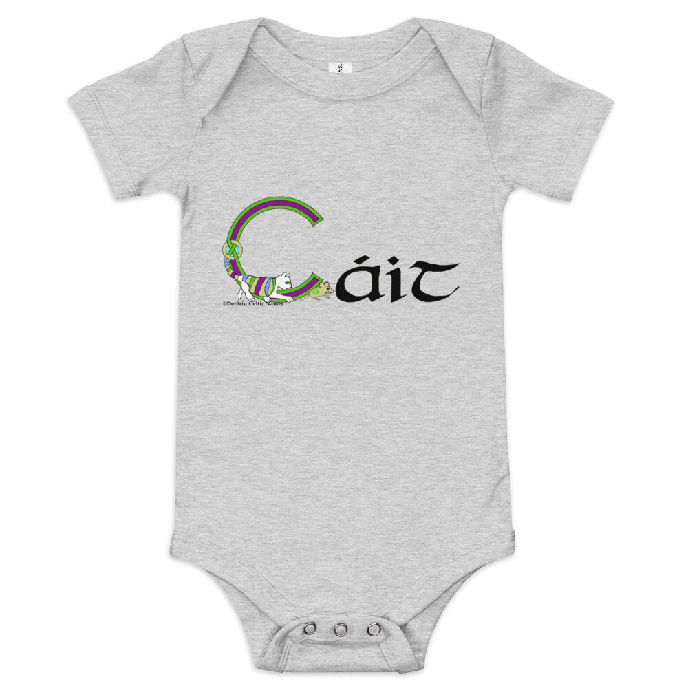 Cáit (Kate) - Personalized baby short sleeve one piece with Irish name Cáit