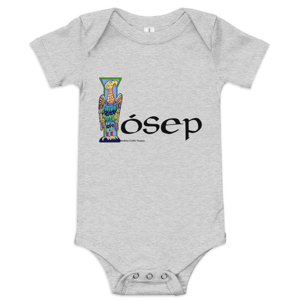 Iósep (Joseph) - Personalized baby short sleeve one piece with Irish name Iósep