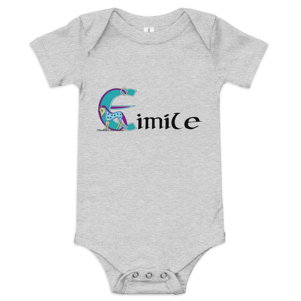 Eimíle (Emily) - Personalized baby short sleeve one piece with Irish name Eimíle