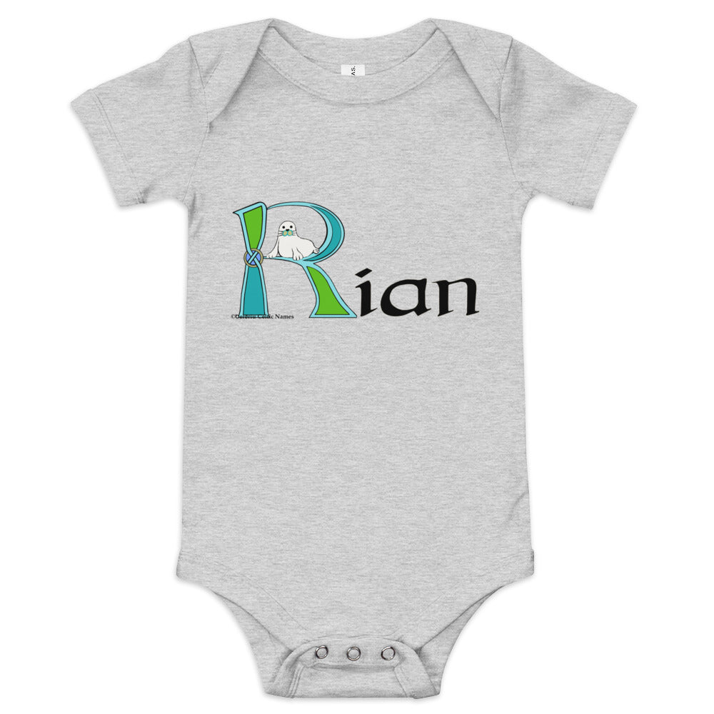 Rían (Ryan) - Personalized baby short sleeve one piece with Irish name Rían