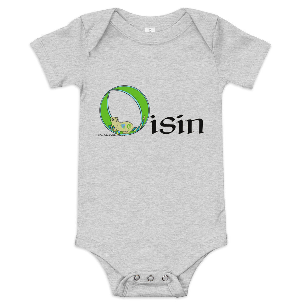 Oisín (Oisin) - Personalized baby short sleeve one piece with Irish name Oisín