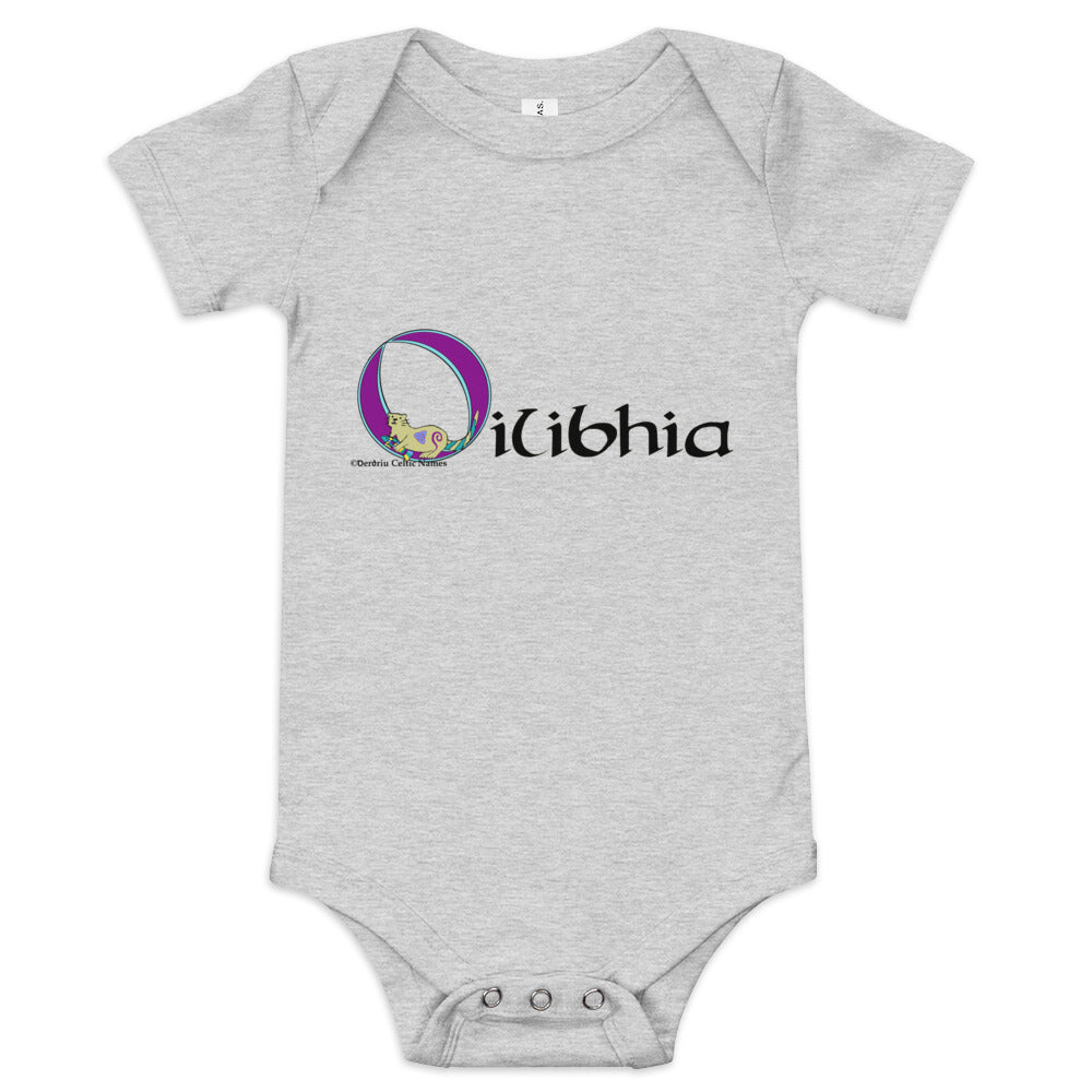 Oilibhia (Olivia) - Personalized baby short sleeve one piece with Irish name Oilibhia