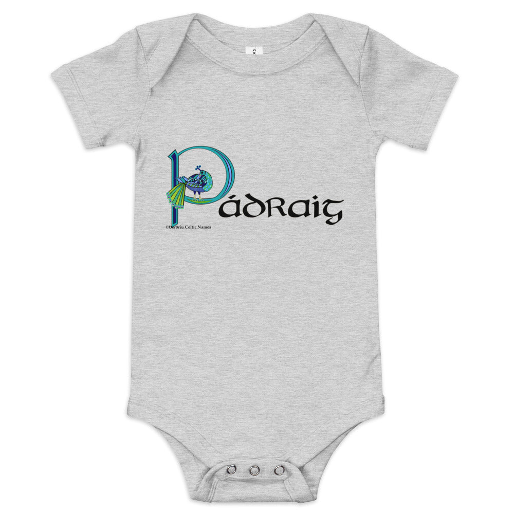 Pádraig (Patrick) - Personalized baby short sleeve one piece with Irish name Pádraig