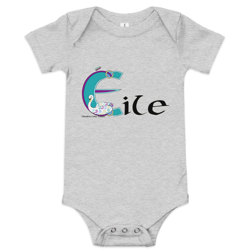 Éile (Ella) - Personalized baby short sleeve one piece with Irish name Éile