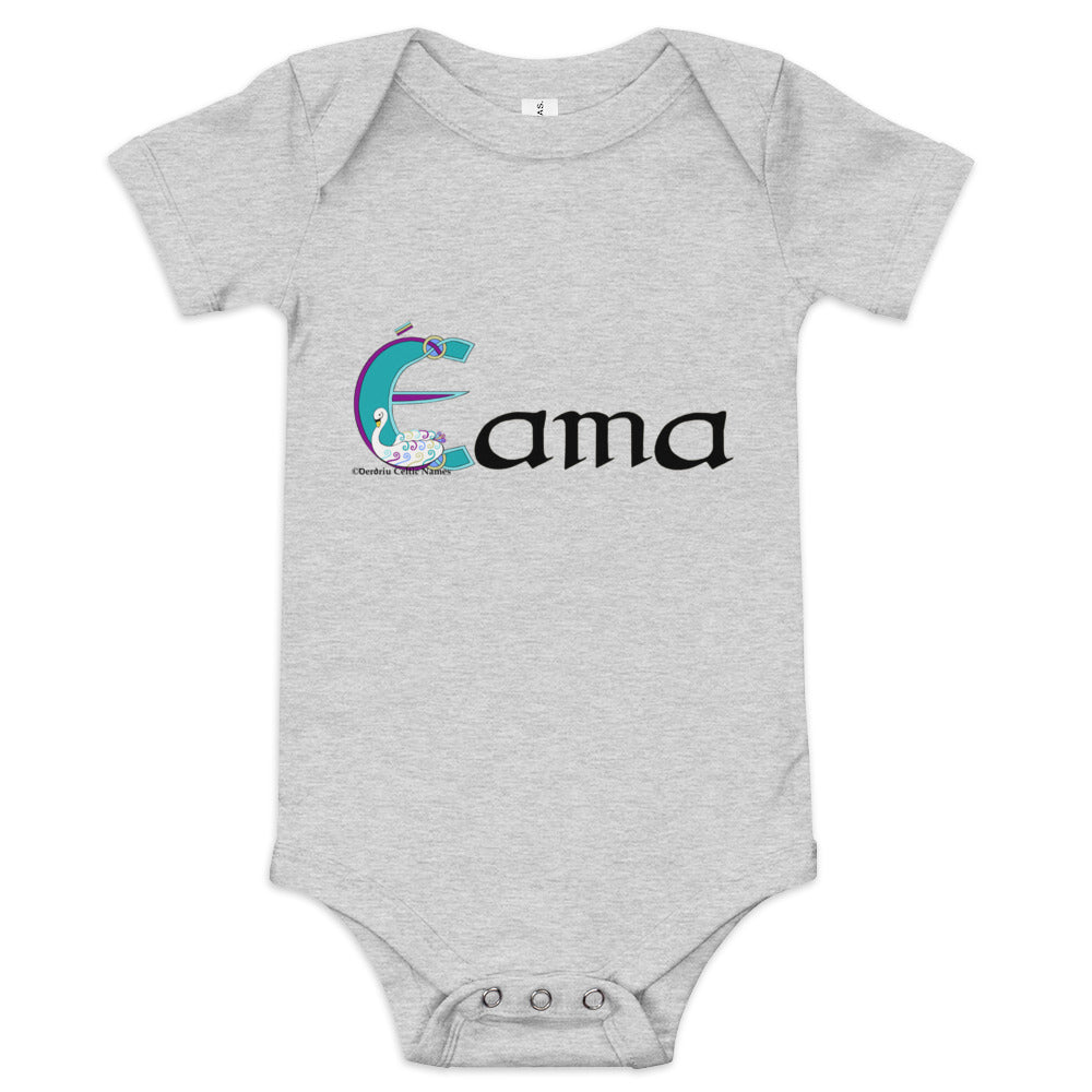 Éama (Emma) - Personalized baby short sleeve one piece with Irish name Éama