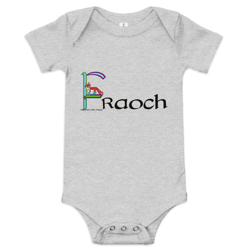 Fraoch (Freya) - Personalized baby short sleeve one piece with Irish name Fraoch