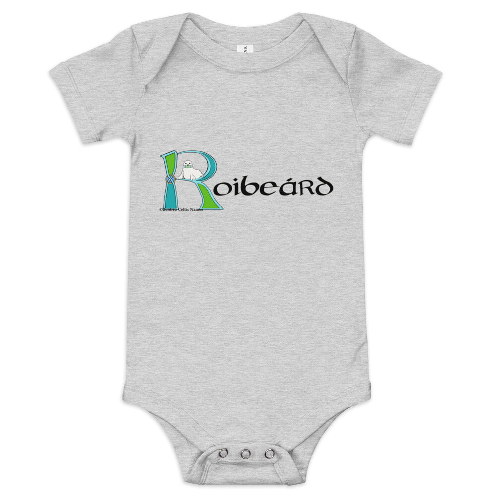 Roibeárd (Robert) - Personalized baby short sleeve one piece with Irish name Roibeárd