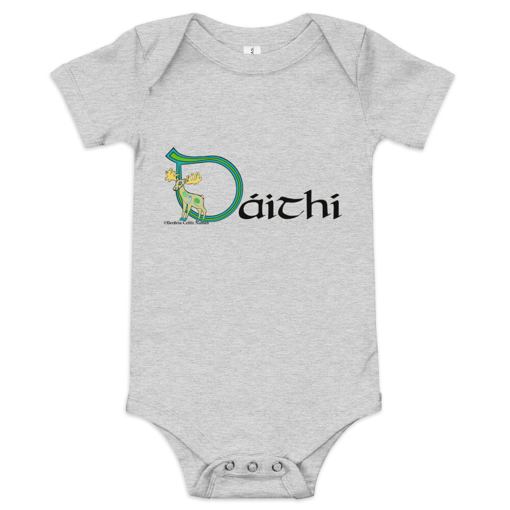 Dáithí (David) - Personalized baby short sleeve one piece with Irish name Dáithí