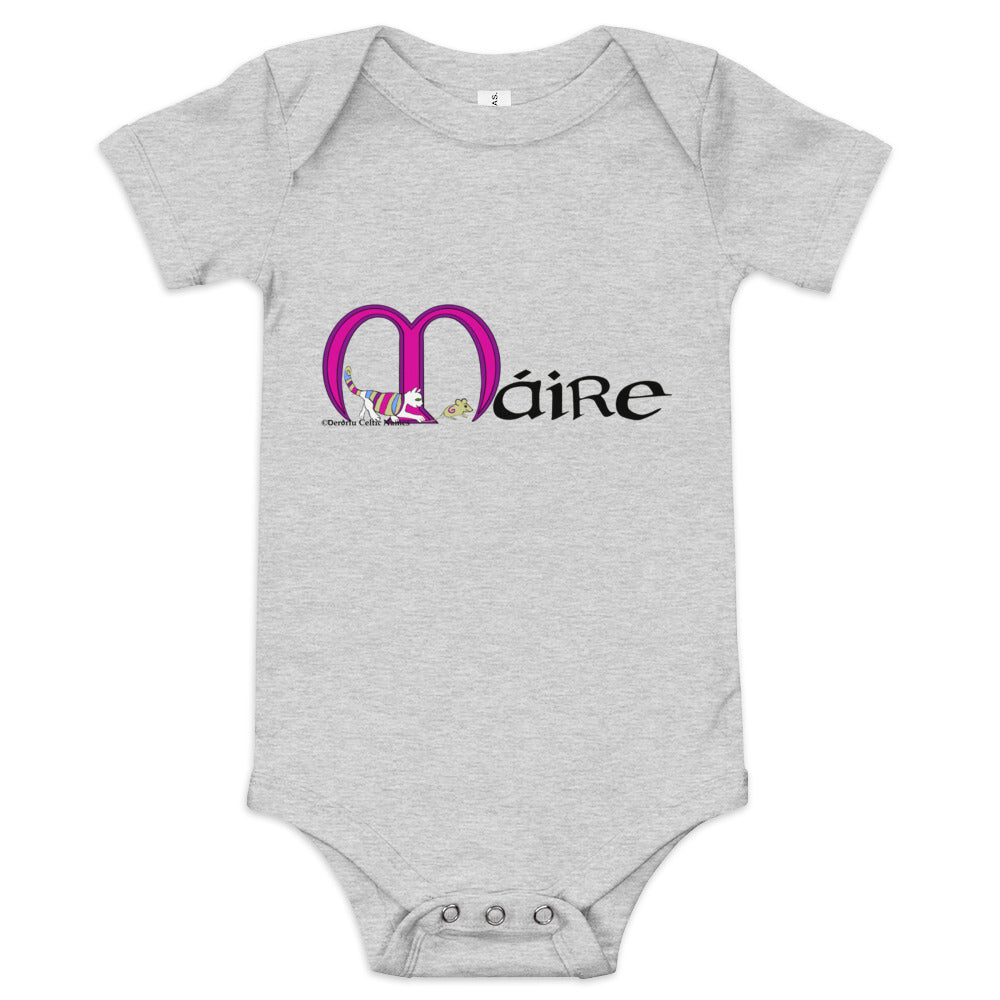 Máire (Mary) - Personalized baby short sleeve one piece with Irish name Máire