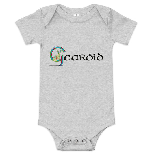 Gearóid (Gareth) - Personalized baby short sleeve one piece with Irish name Gearóid