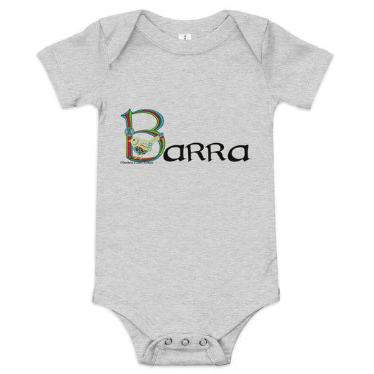 Barra (Barry) - Personalized baby short sleeve one piece with Irish name Barra