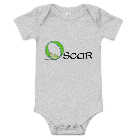 Oscar - Personalized baby short sleeve one piece with Irish name Oscar