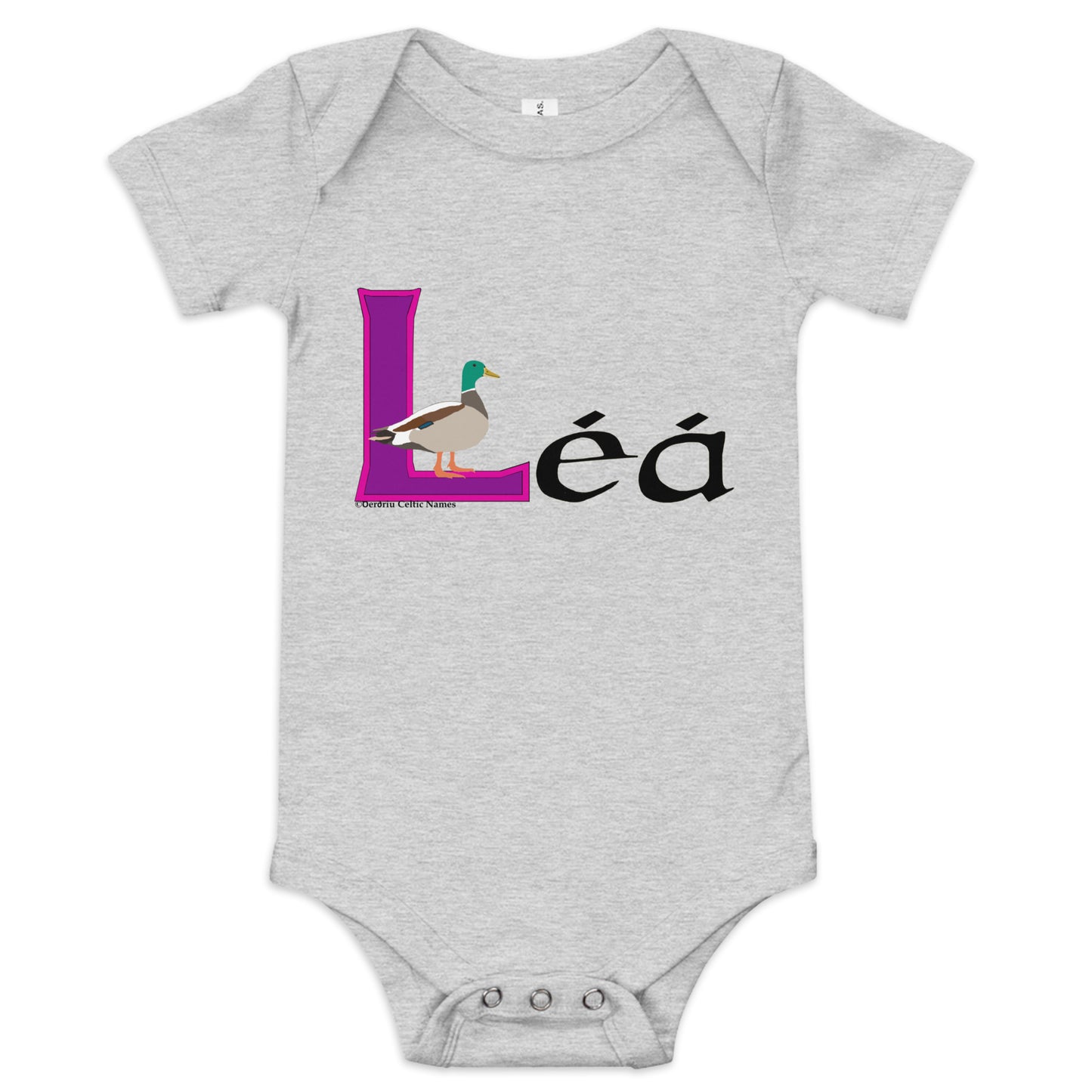 Léá (Leah) - Personalized baby short sleeve one piece with Irish name Léá