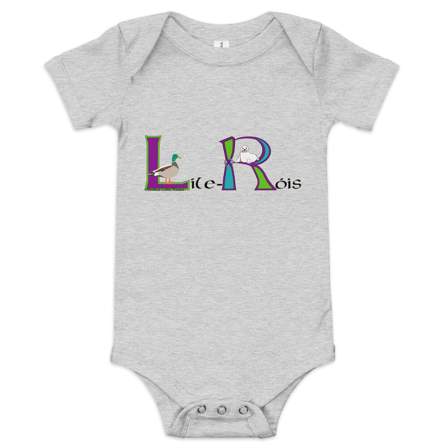 Líle-Róis (Lily-Rose) - Personalized Baby Short Sleeve One Piece with Irish Name Líle-Róis