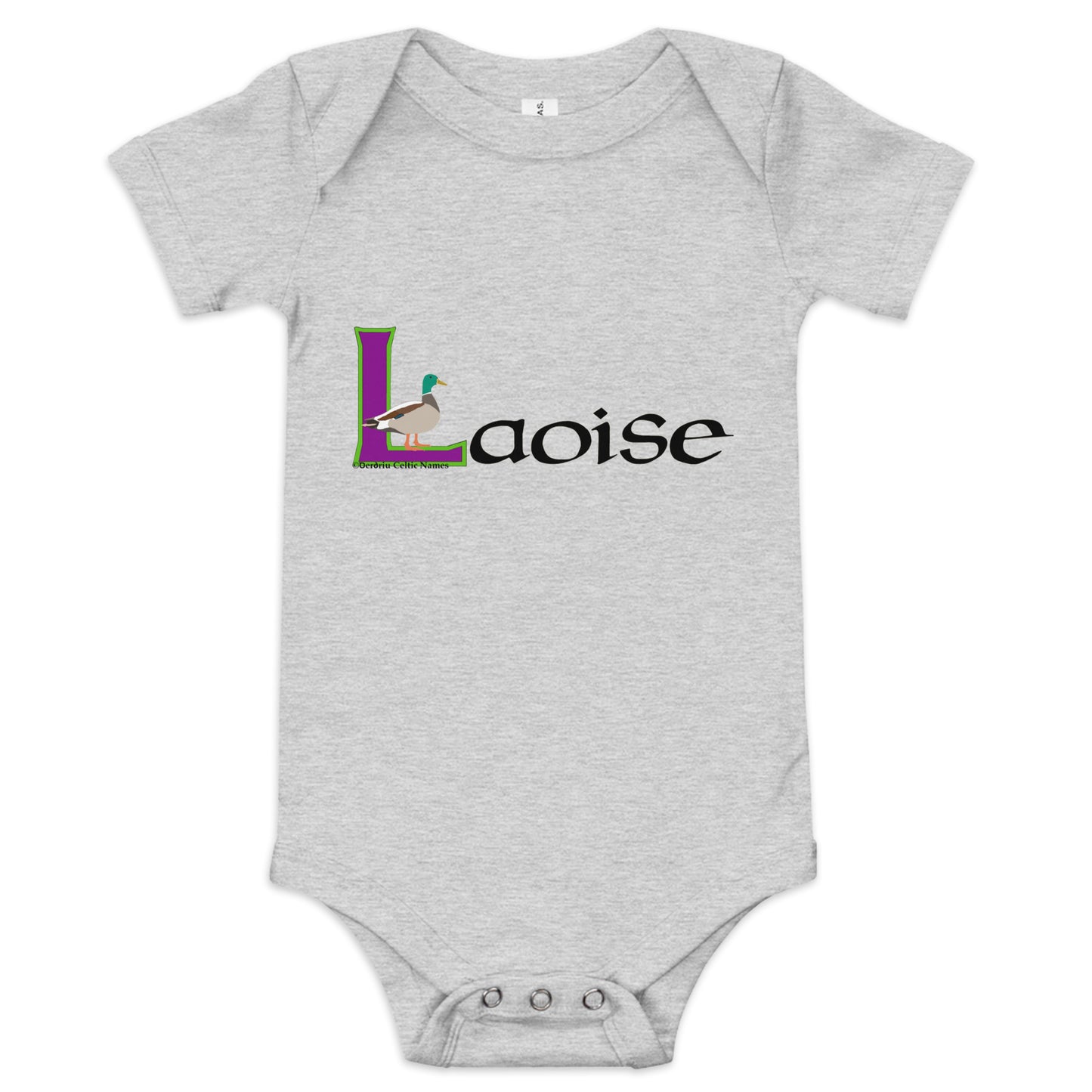 Laoise (Louise) - Personalized Baby Short Sleeve One Piece with Irish Name Laoise