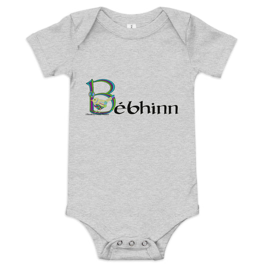 Bébhinn (Vivian) - Personalized Baby Short Sleeve One Piece with Irish Name Bébhinn