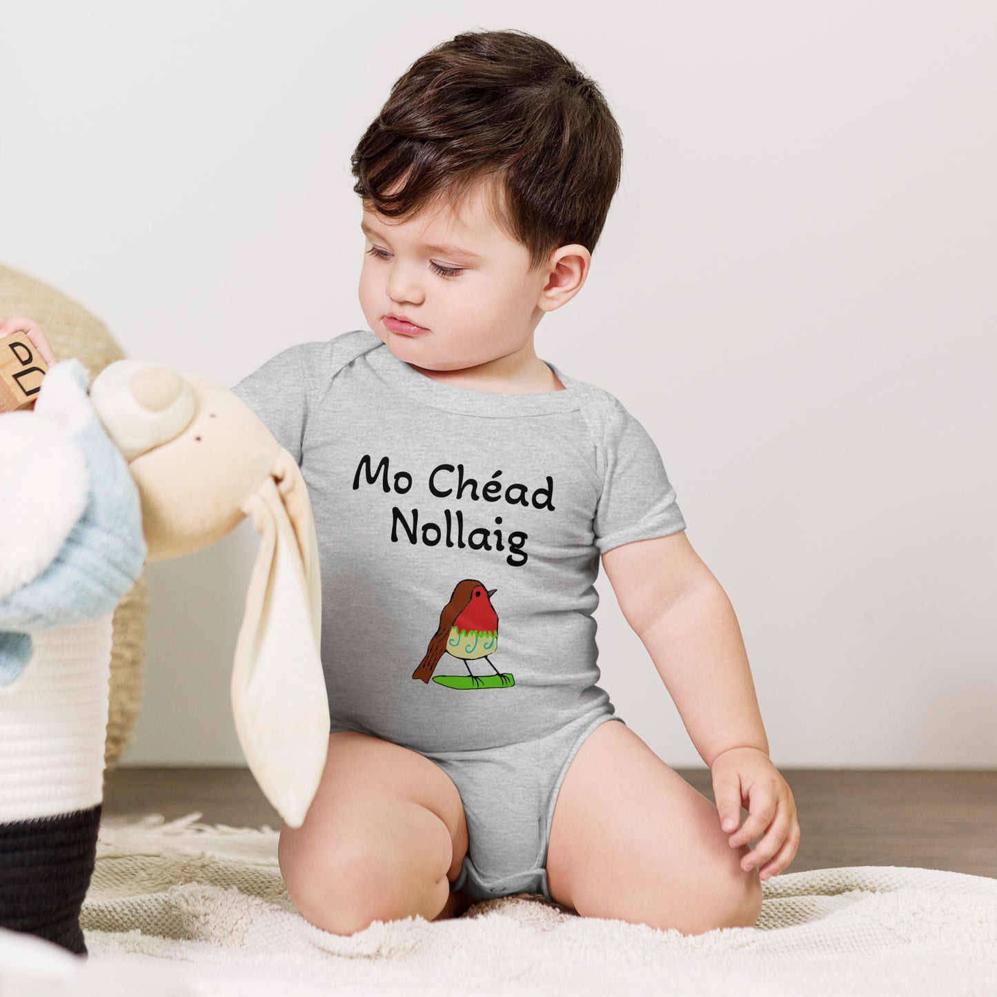 Mo Chéad Nollaig (My First Christmas) Robin Baby Short Sleeve One Piece