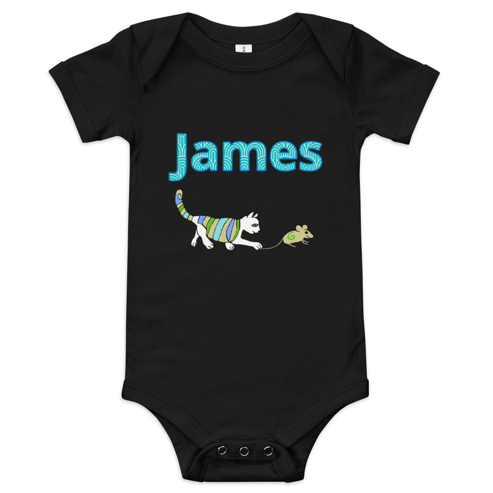 James Personalized Baby short sleeve one piece