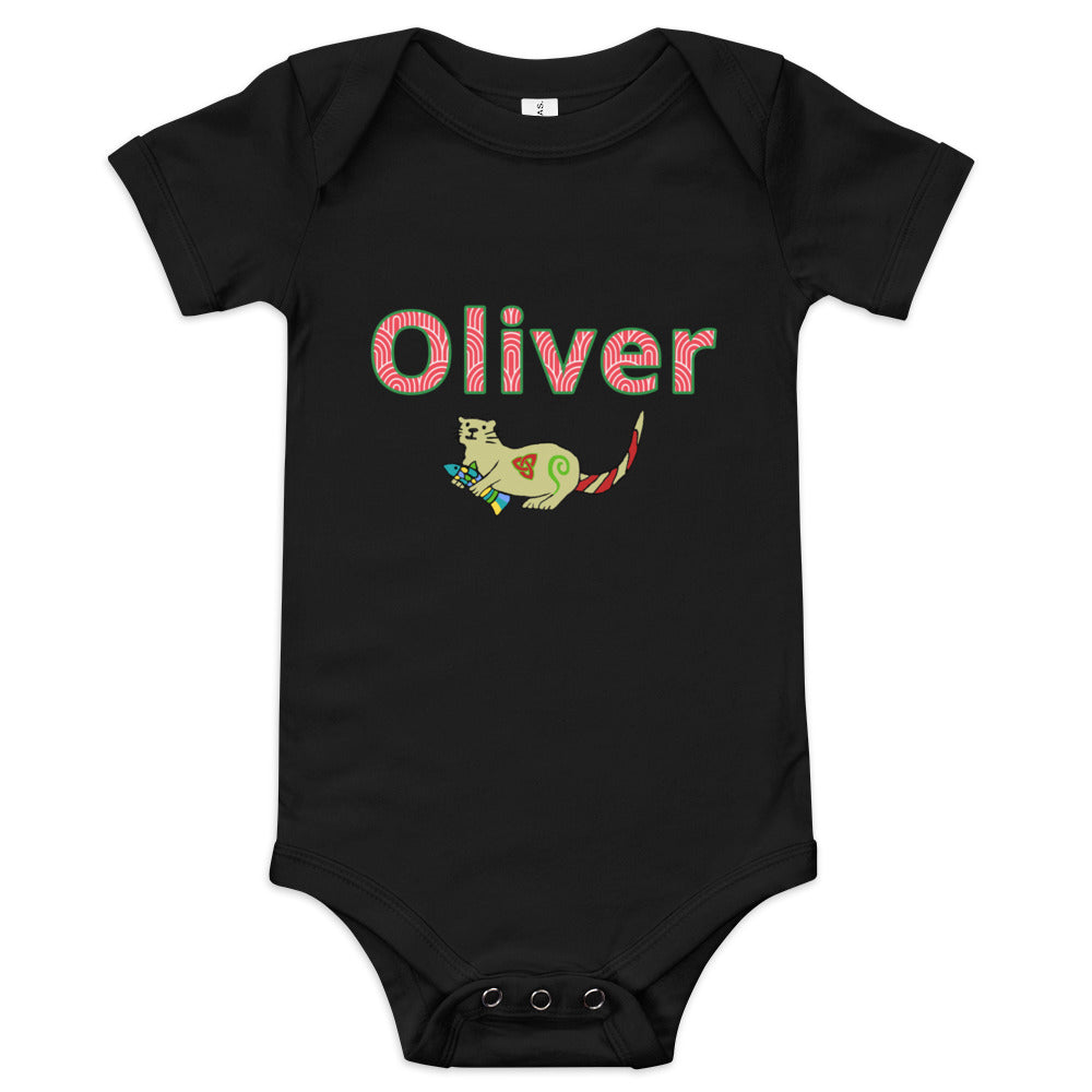 Oliver Personalized Baby short sleeve one piece