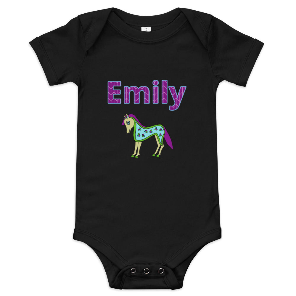 Emily Personalized Baby short sleeve one piece