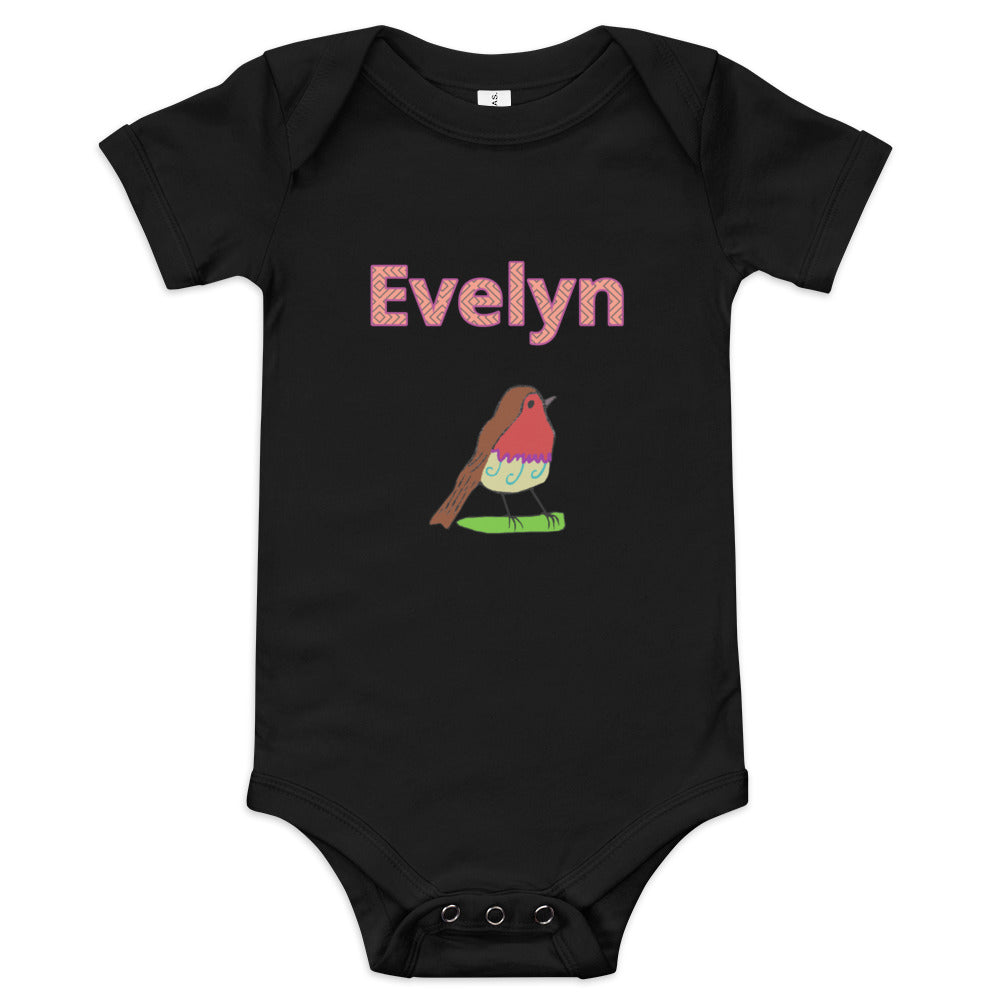 Evelyn Personalized Baby short sleeve one piece