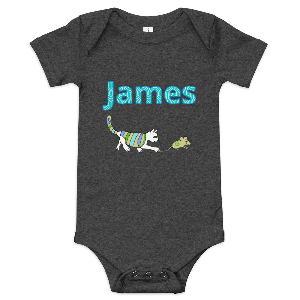 James Personalized Baby short sleeve one piece