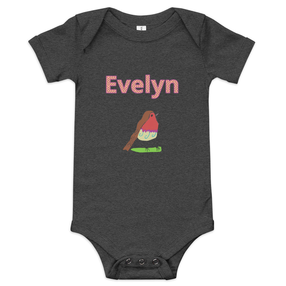 Evelyn Personalized Baby short sleeve one piece